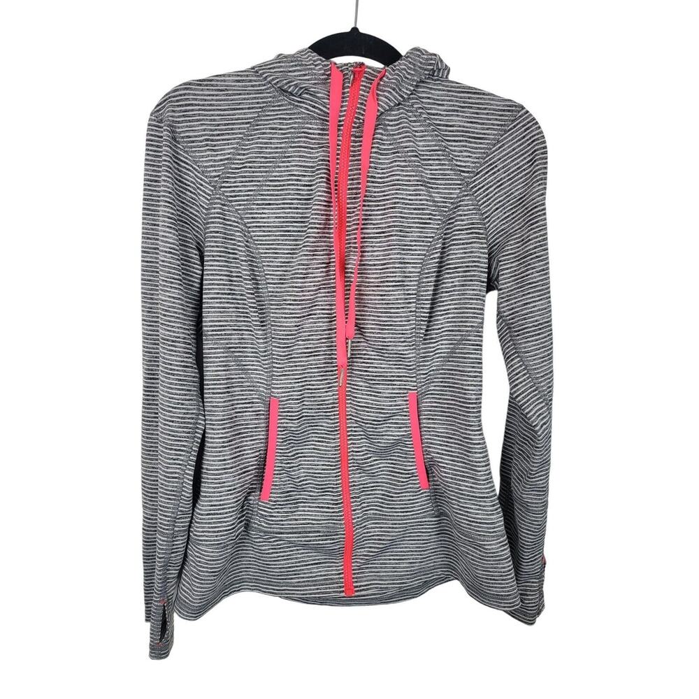 Lukka Long Sleeve Athletic Top Medium Womens Long Sleeve Thumb Holes Grey‎ Pink